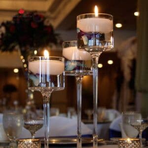Glass candle holders set of 3
